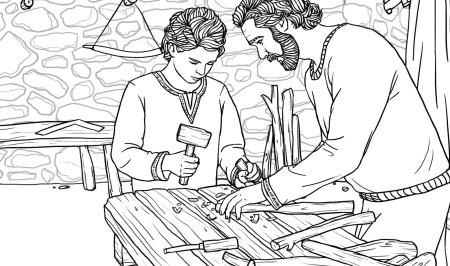 Плотник раскраска для детей