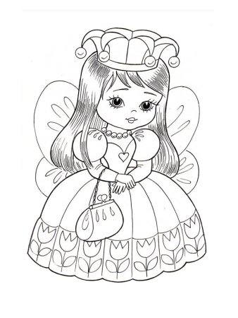 Кукла раскраска для детей