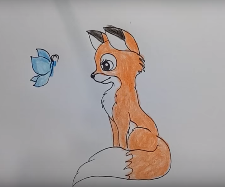 Рисунок лисы для срисовки
