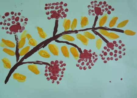 Нетрадиционная техника рисования рябины в подготовительной группе