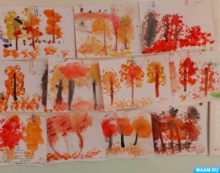 Рисование в средней группе осень