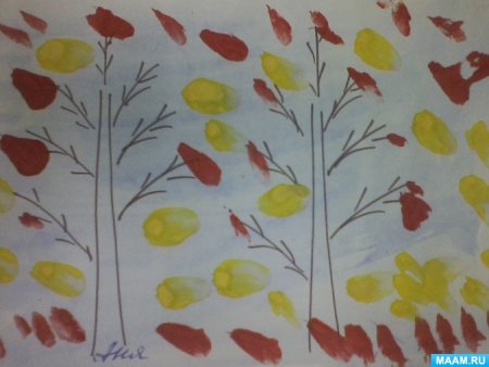 Рисование в младшей группе осень