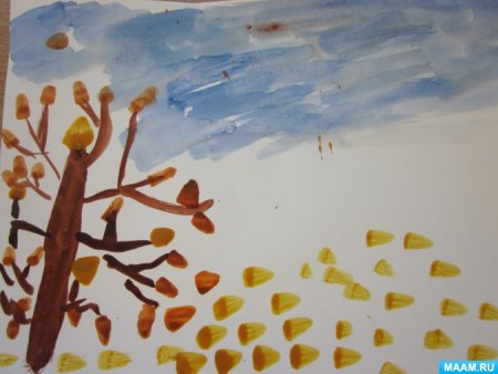 Рисование в средней группе осень