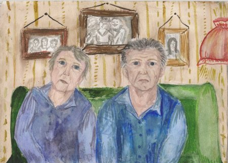 Бабушка и дедушка рисунок