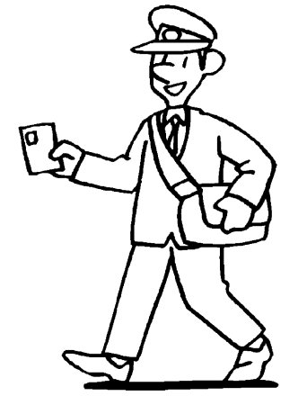 Профессия почтальон раскраска