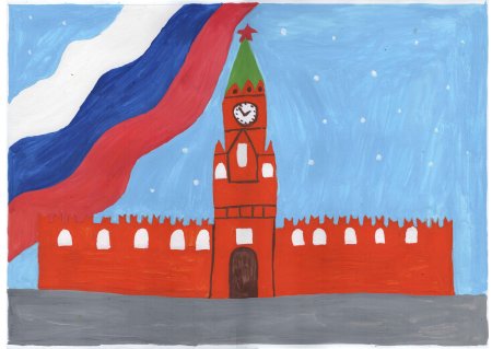 Рисование Спасская башня Кремля старшая