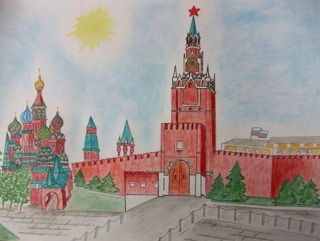 Рисование Московского Кремля