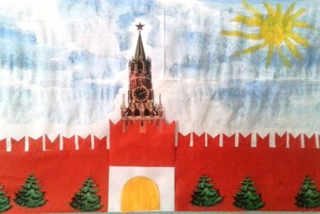 Спасская башня Кремля рисование