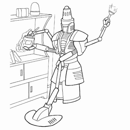 Робот помощник раскраска