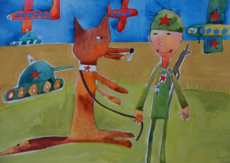 Детские рисунки на тему "десантники"