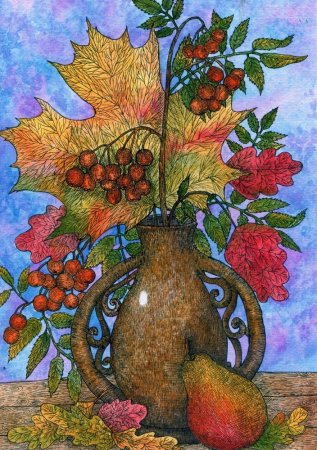 Рисование осенний натюрморт