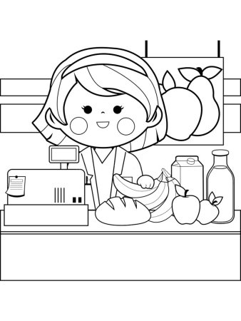 Раскраска продавец