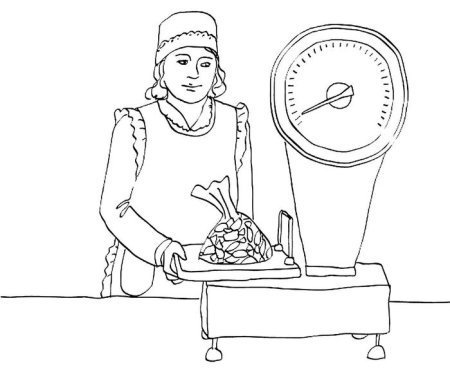 Продавец раскраска для детей