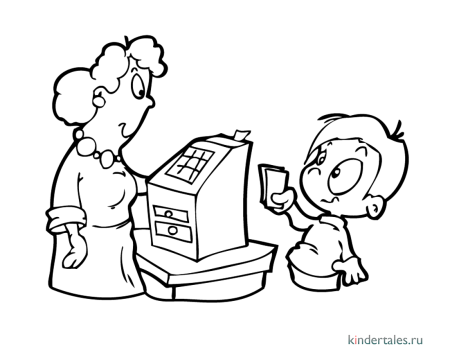 Продавец раскраска для детей