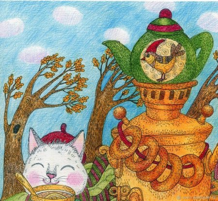 Рисунки детей на тему чаепития