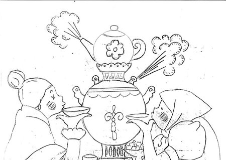 Тульский самовар разукрашка