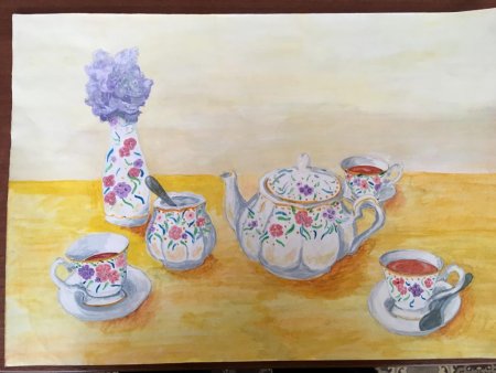 Натюрморт с посудой для детей