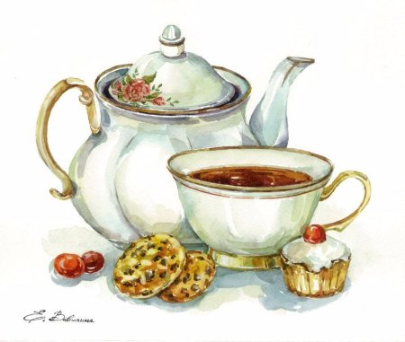 Посуда акварелью