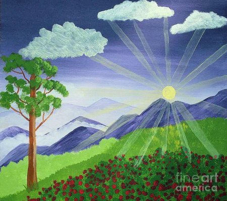 Рисование заката для детей