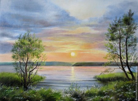 Пейзаж цветными карандашами для детей