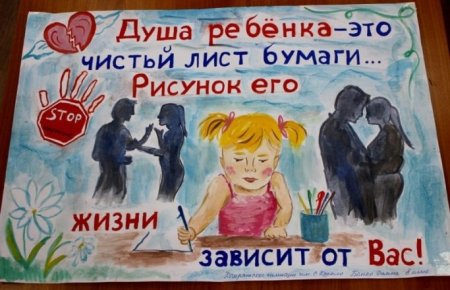 Плакатпроьив насилия в семье