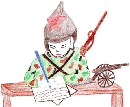 Открытка солдату рисунок