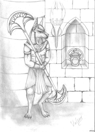 Бог Анубис в древнем Египте рисунок карандашом