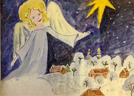 Рисунок на тему Рождественский ангел