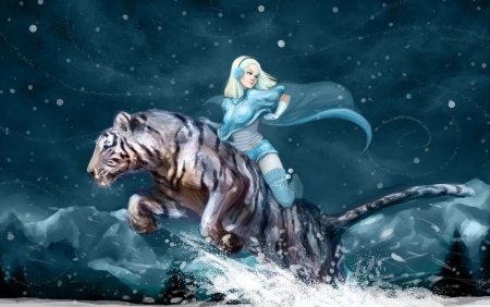 Женщина верхом на Тигре