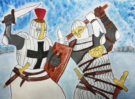 Александр Невский Ледовое побоище рисунок