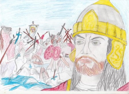 Нарисовать рисунок на тему Ледовое побоище