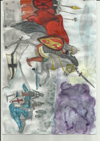 Александр Невский и Ледовое побоище нарисовать