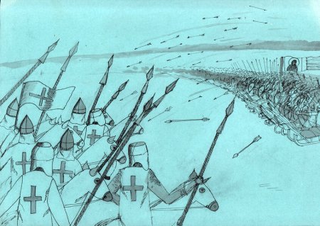 Александр Невский Ледовое побоище рисунок легкий