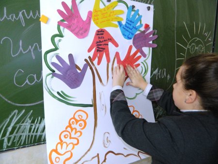 Коллективный коллаж дерево дружбы