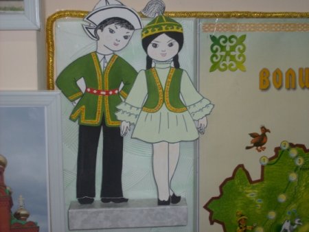 Рисование кукла в казахском костюме