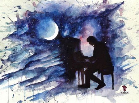 Рисунок к лунной сонате Бетховена