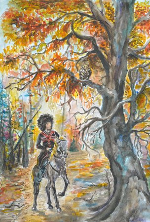 Осенний пейзаж легкий карандашом