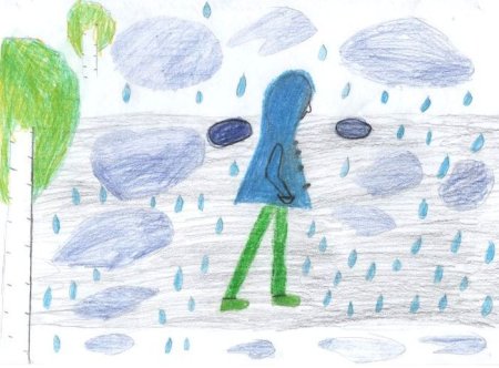 Детский рисунок дождик