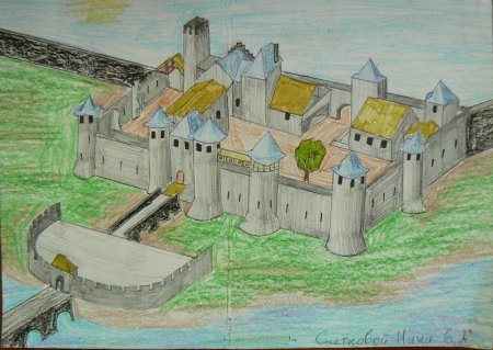 Рыцарский замок для раскрашивания