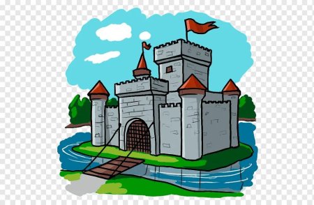 Замок с мостом рисунок