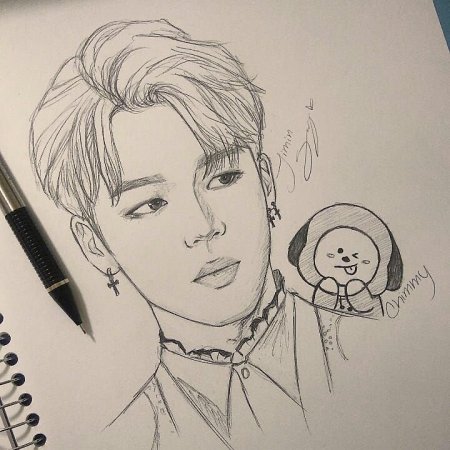 Группа BTS карандашом