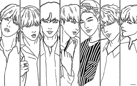 Раскраска группы BTS