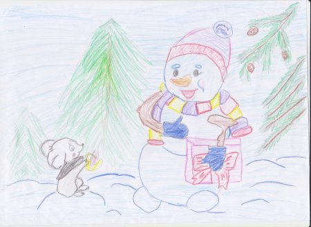 Рисование Зимушка зима старшая группа