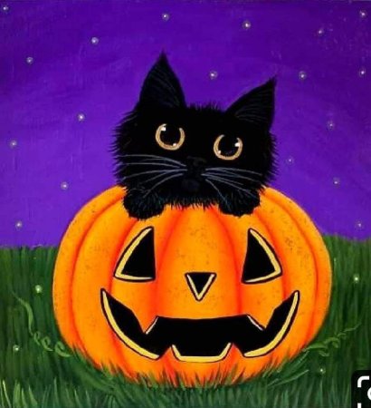 По этапное рисование Хэллоуин