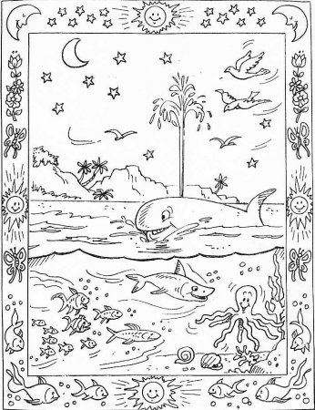 Дни творения раскраска для детей