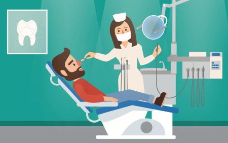 Стоматолог и пациент иллюстрация