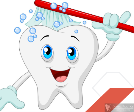 Зуб с щеткой