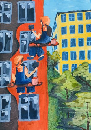 Картина многоэтажного дома