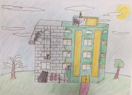 Нарисовать разрушенный дом