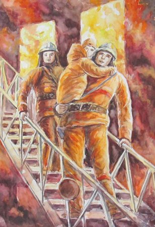 Пожарник рисунок